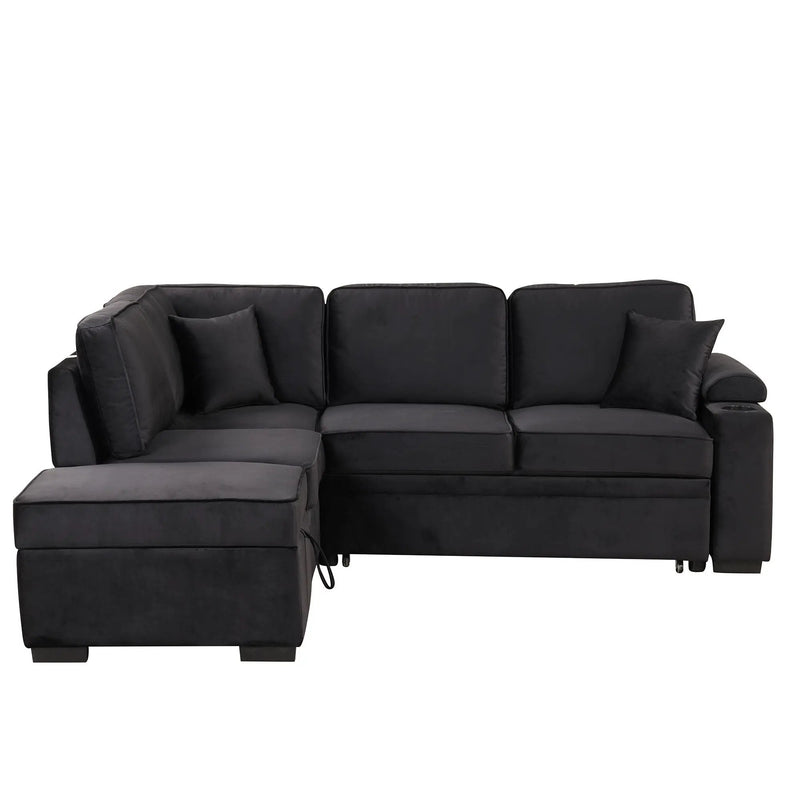 Sleeper Sofa Bed, 2 In 1 Pull Out Sofa Bed L Shape Couch With Storage Ottoman For Living Room, Bedroom Couch And Small Apartment by HouseOfZazla