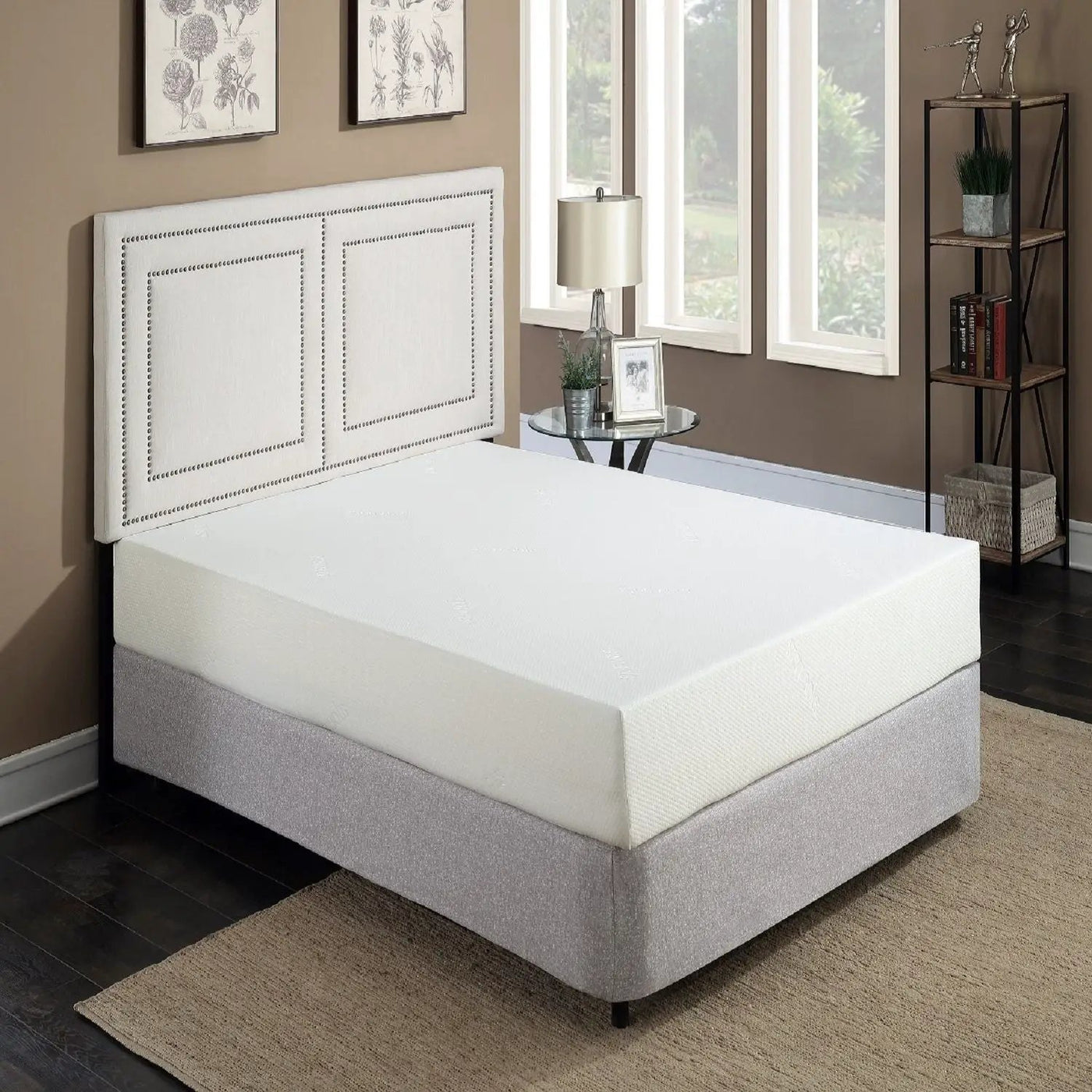 10" Plush Gel Memory Foam Mattress Bed With Cooling Technology, Aloe Vera Cover by Unique Piece Furniture