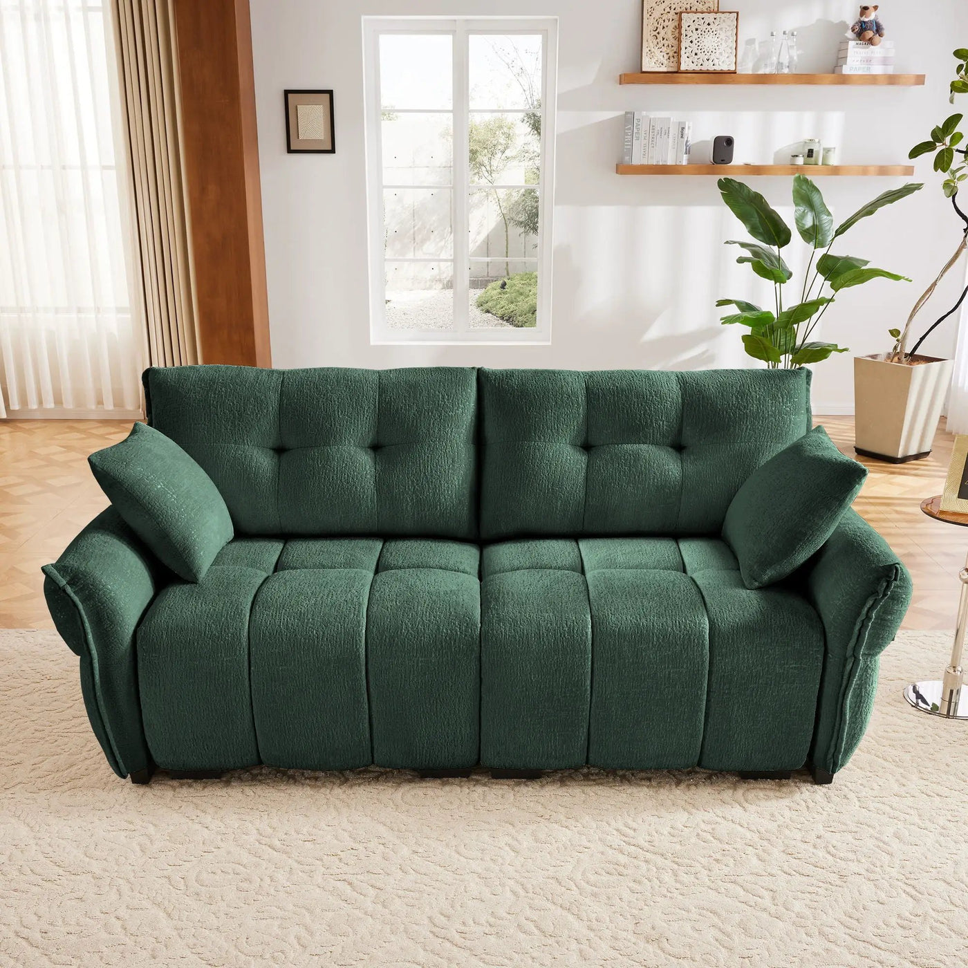 Modern Sofa & Pillows, Textured Cover, High Rebound Cushions by Unique Piece Furniture