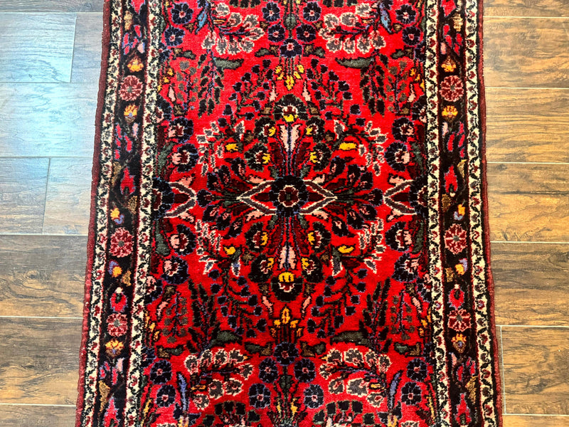 Persian Rug 3x5, Red Tribal Rug, Semi Antique, Wool Rug 3 x 5, Persian Hamadan Rug by Jewel Rugs