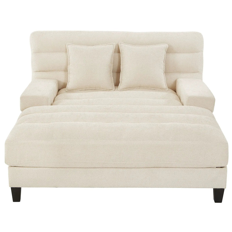 Chaise Bed Lounge Sofa Chair With Adjustable Backrest And LED Light Strip by Unique Piece Furniture