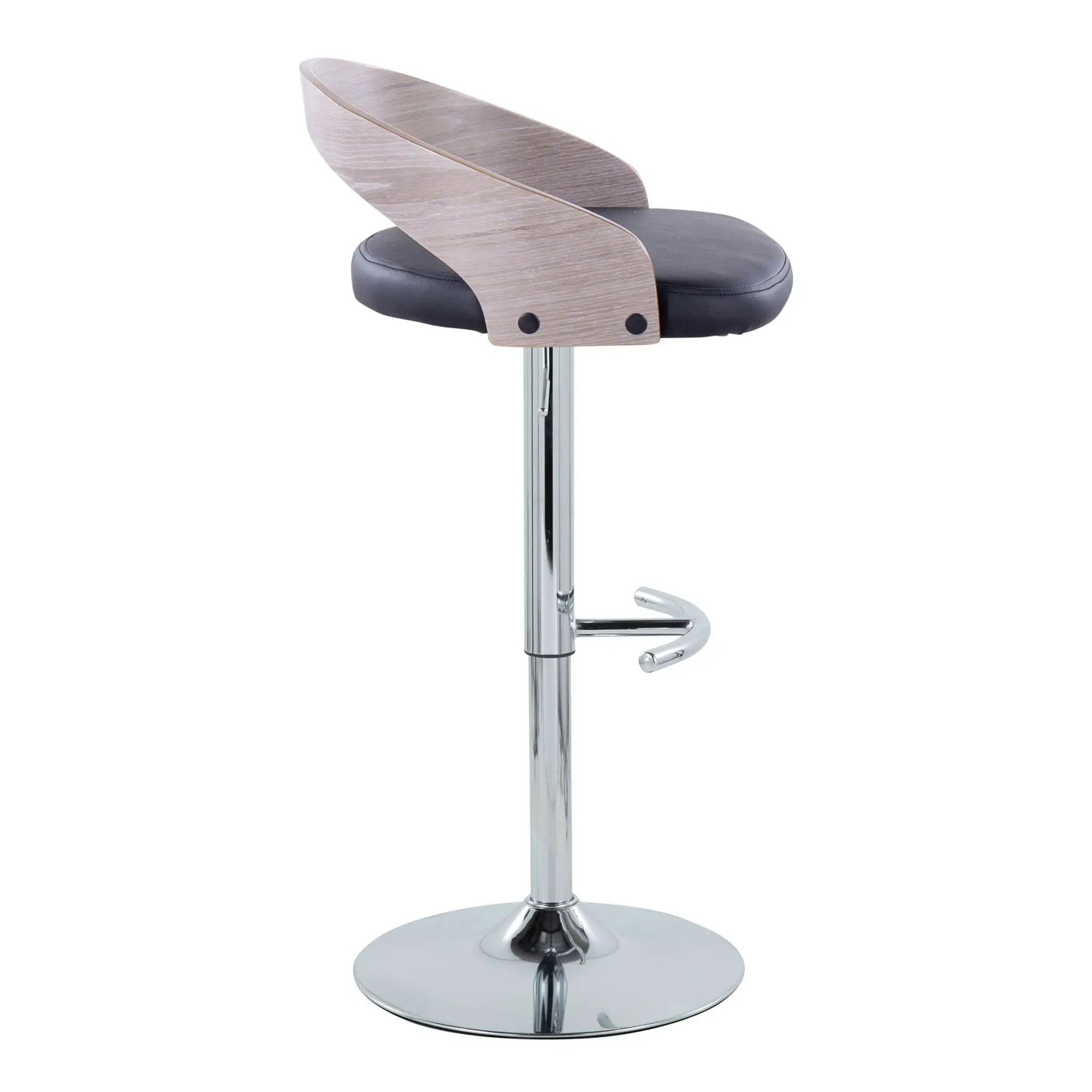 Grotto - Contemporary, Adjustable Barstool With Swivel With Rounded T Footrest (Set of 2) by Unique Piece Furniture