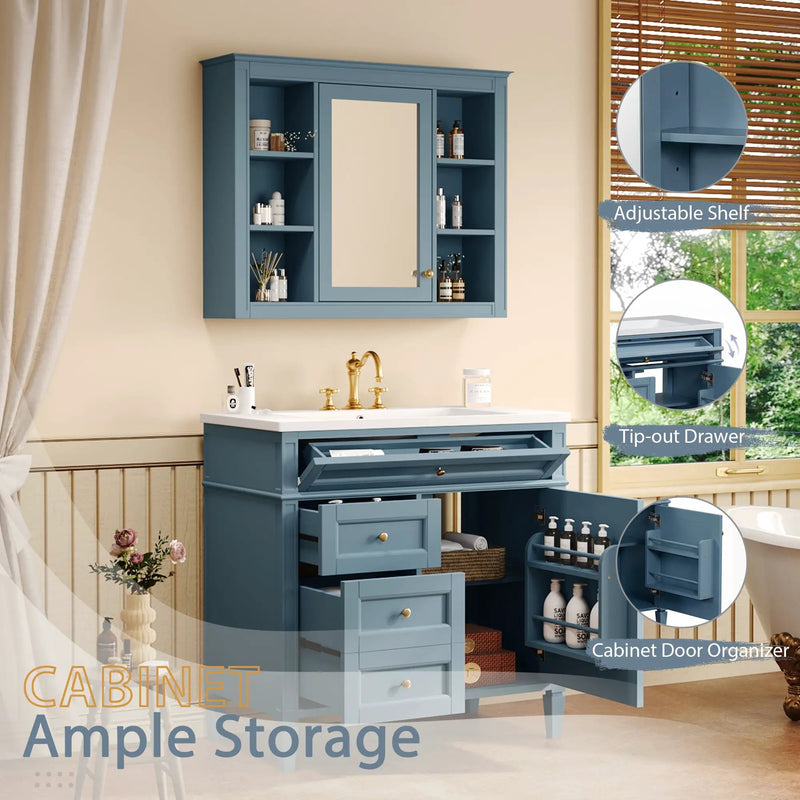 36'' Bathroom Vanity with Medicine Cabinet by HouseOfZazla