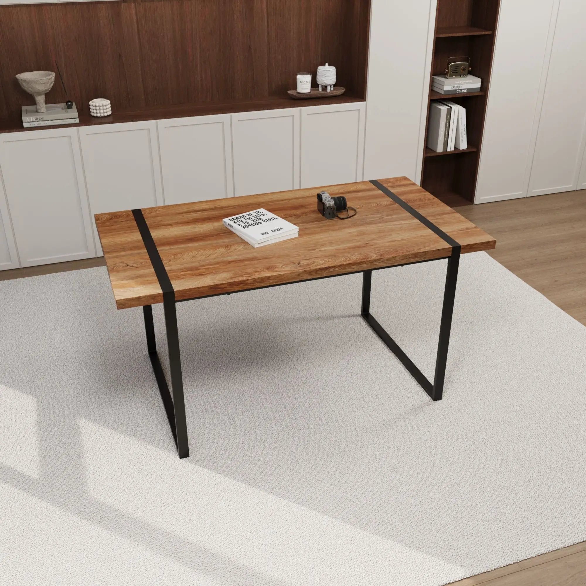 Rectangular Dining Table, 4 - 6 Person Capacity - Wood by HouseOfZazla