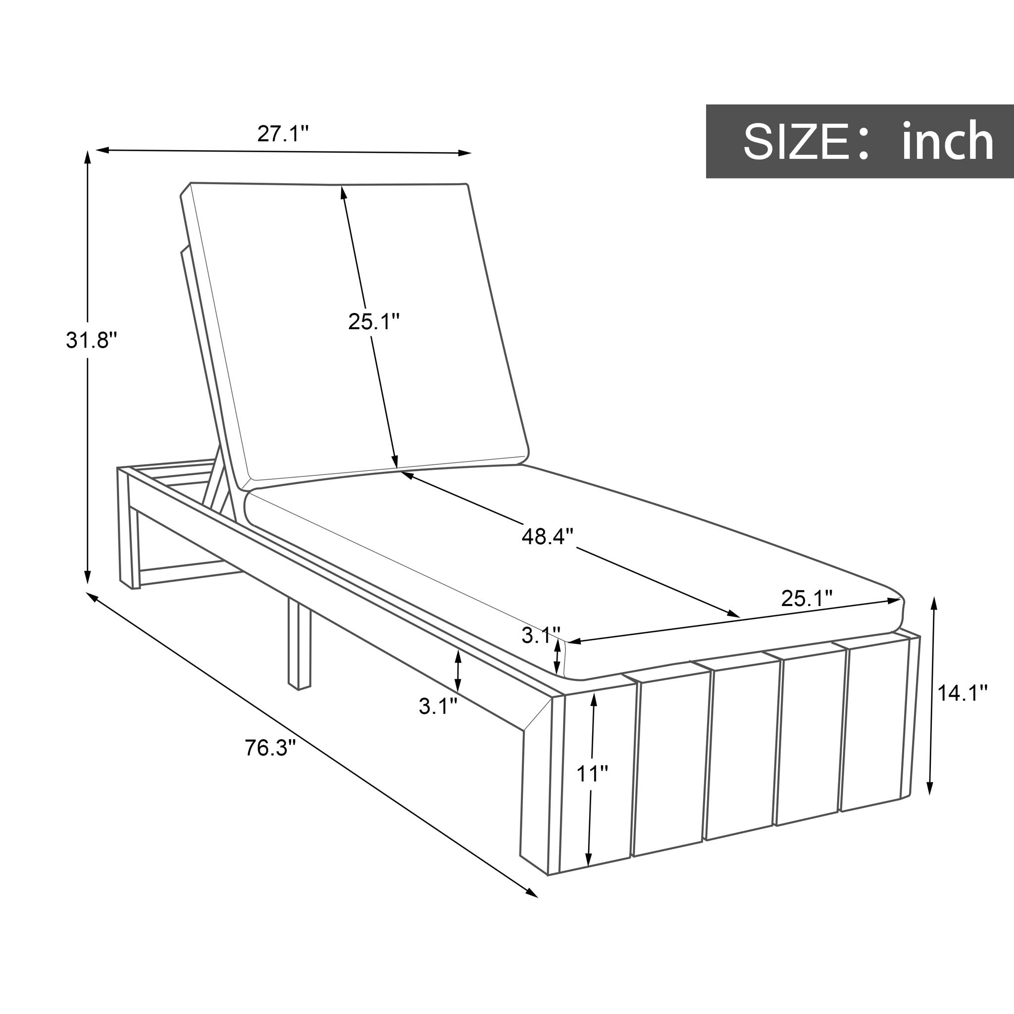Adjustable Outdoor Chaise Lounge Patio Recliner With Removable Cushion by HouseOfZazla