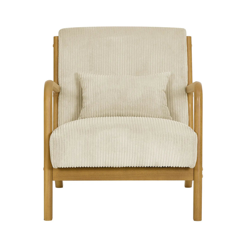Corduroy Upholstered Wooden Armchair by HouseOfZazla