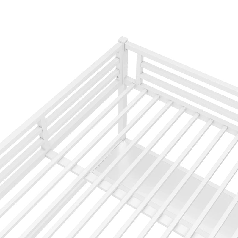 Metal Queen Size Loft Bed with Power Outlet and LED Lighted by HouseOfZazla