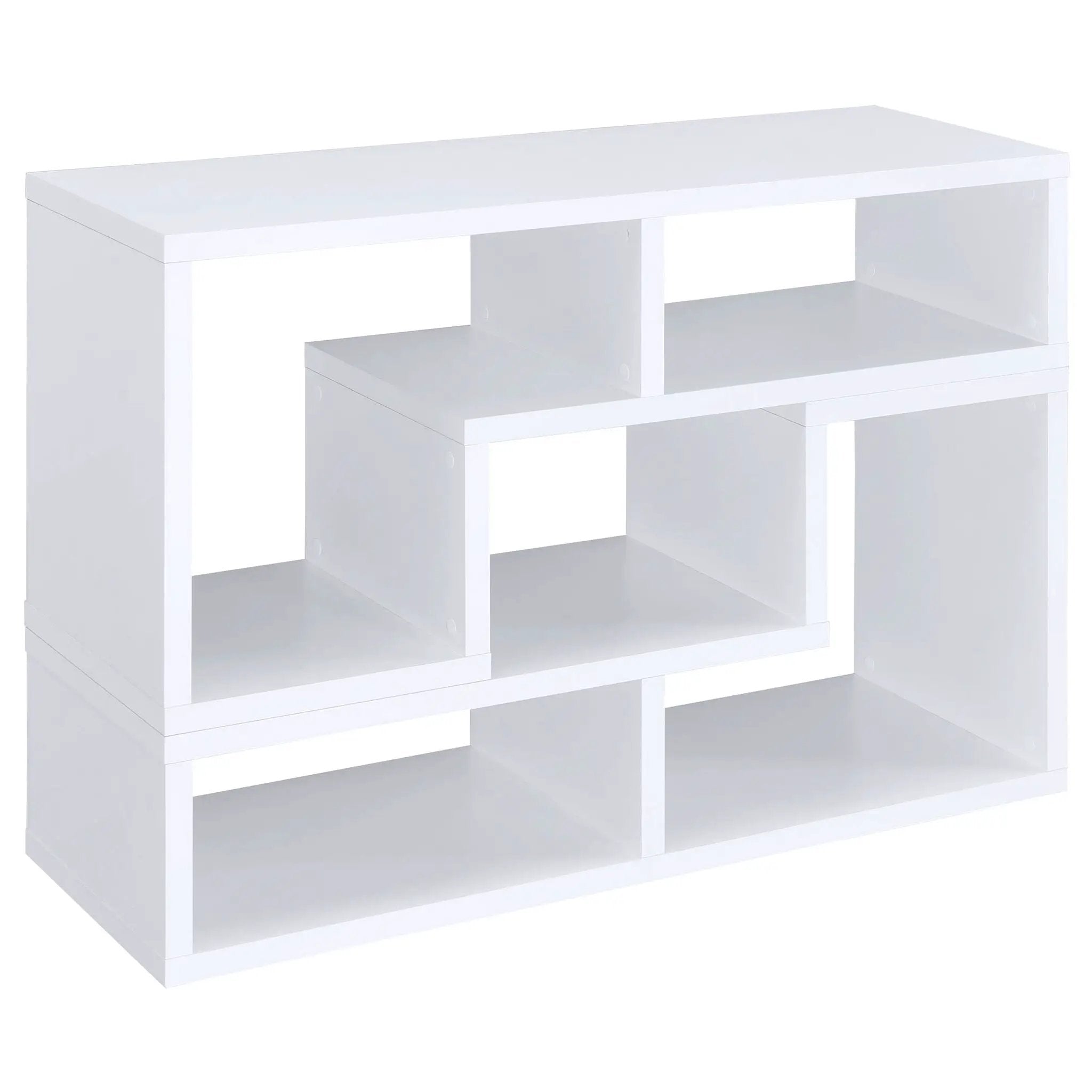 Convertable L-Shaped Bookcase With Open Shelves - White by HouseOfZazla