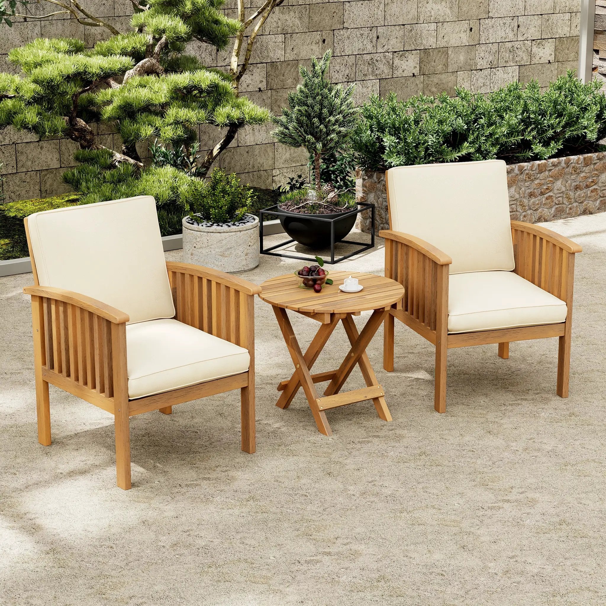 Patio Set Outdoor Acacia Wood Furniture Sets by HouseOfZazla