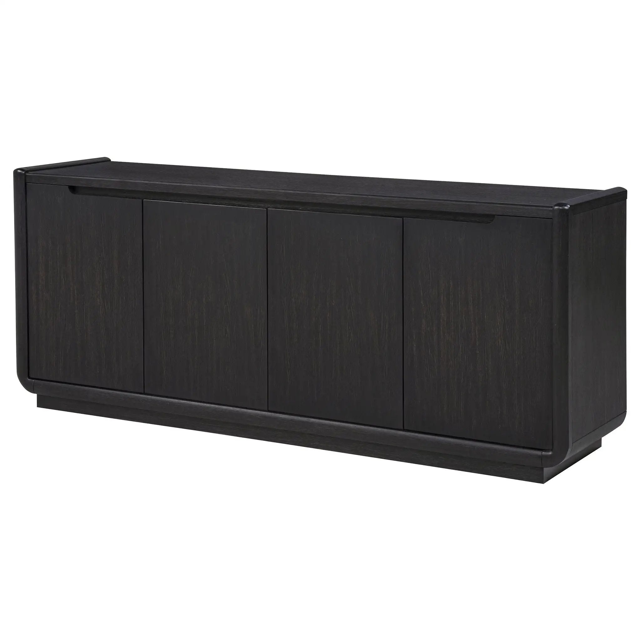 Leandro 72-inch 4-door TV Stand Media Console Burnished Black by Unique Piece Furniture