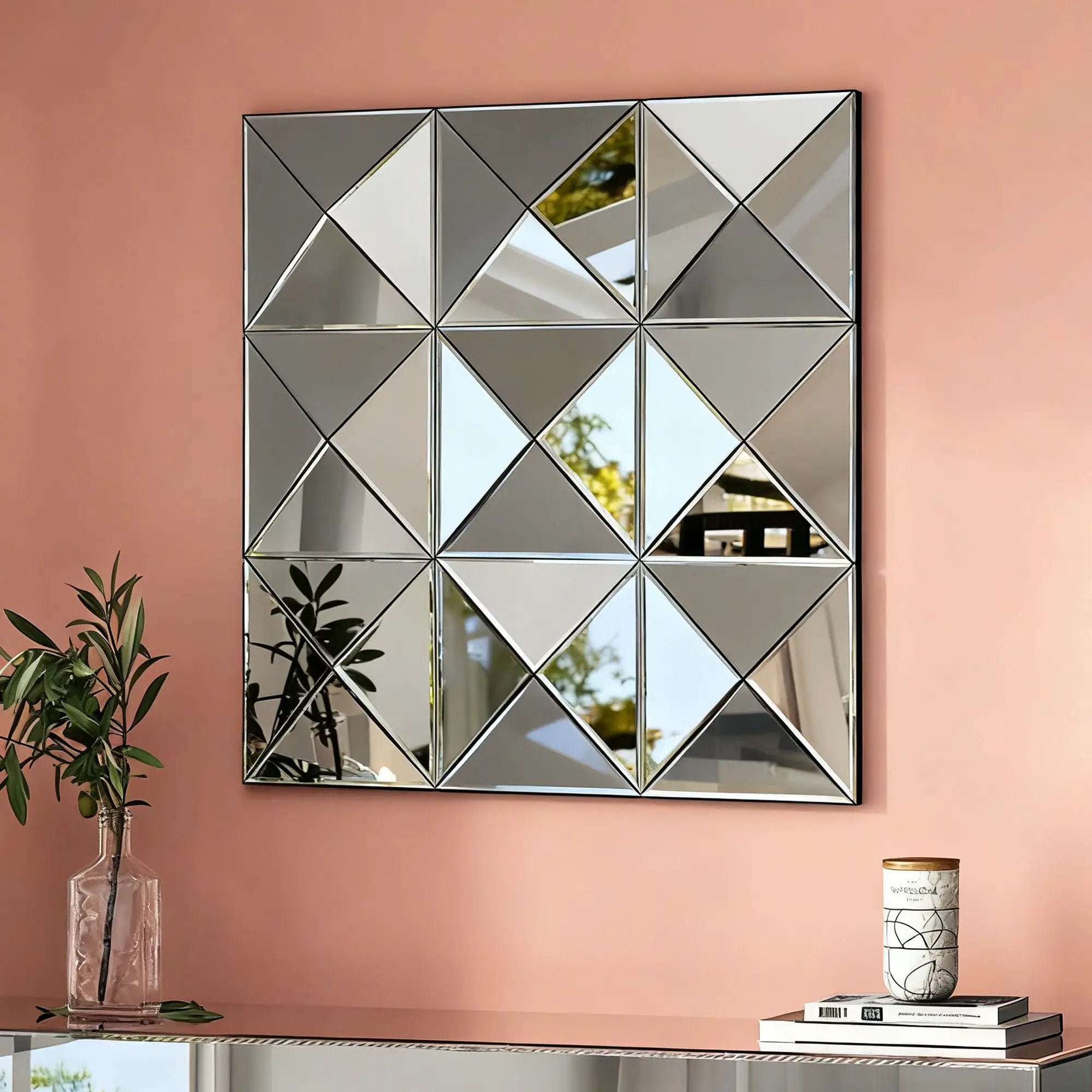 3D Mirror Wall Decor Beveled Glass Wall Mirror by HouseOfZazla