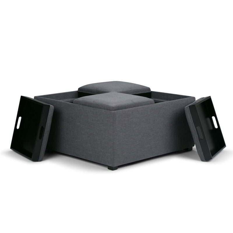 Avalon - Square Coffee Table, Storage Ottoman by HouseOfZazla
