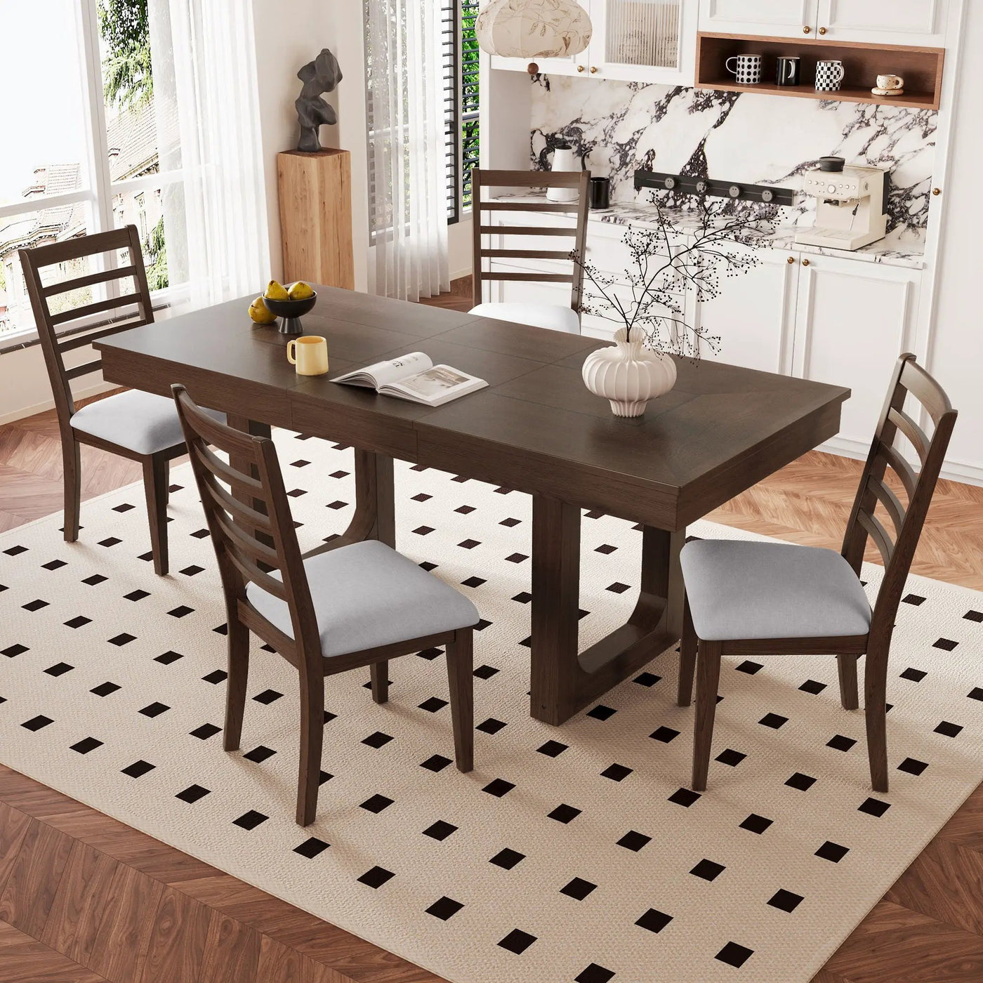 Upholstered Armless Chairs With High Ladder Back by Unique Piece Furniture