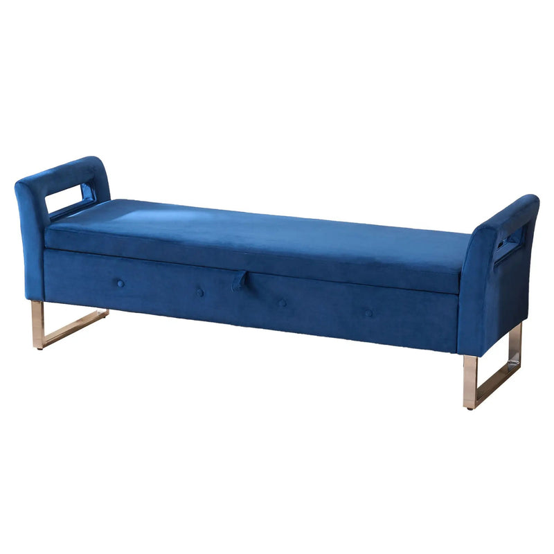 Wide Storage Soft Ottoman Bench With Armrests by Unique Piece Furniture