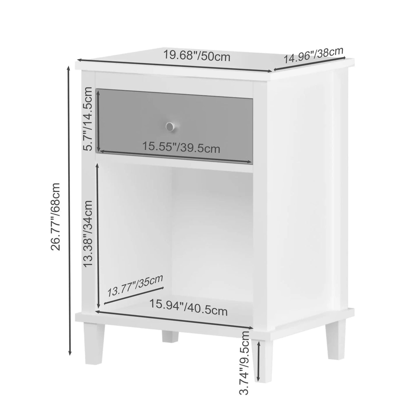 Nightstand With 1 Drawer 1 Shelf by Unique Piece Furniture