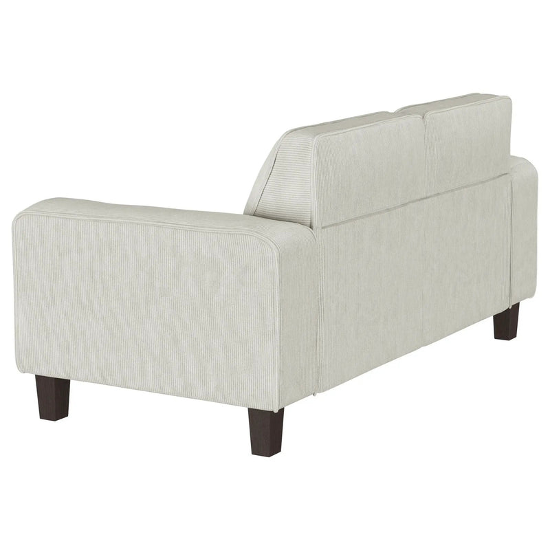 Deerhurst Upholstered Track Arm Tufted Loveseat Greige by Unique Piece Furniture