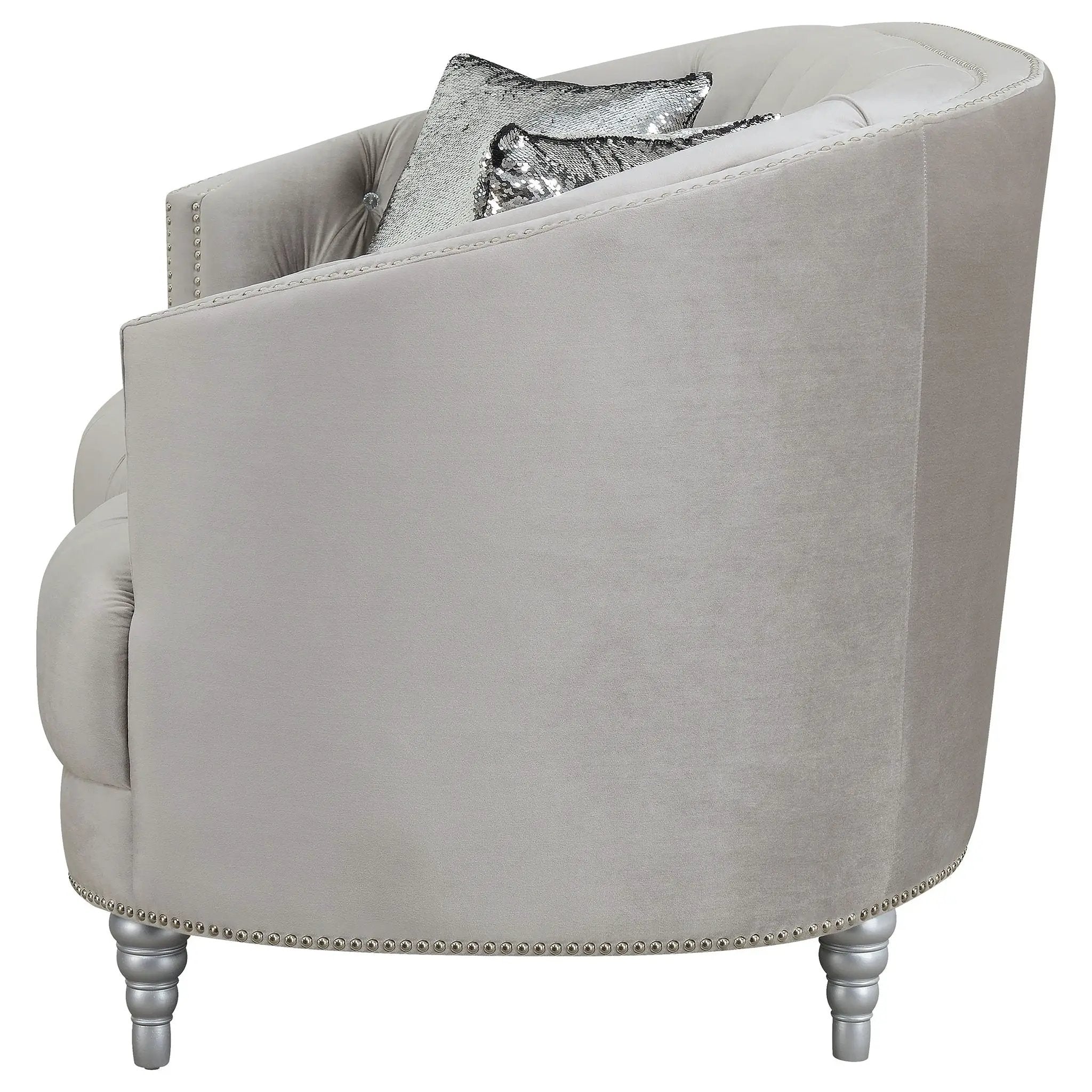 Colby - Loveseat With Tufted Design - Gray by HouseOfZazla