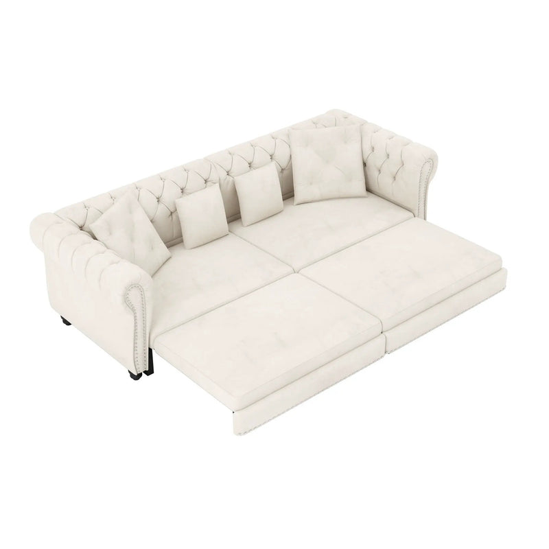 3 In 1 Convertible Sleeper Sofa Bed With Movable Ottoman by HouseOfZazla