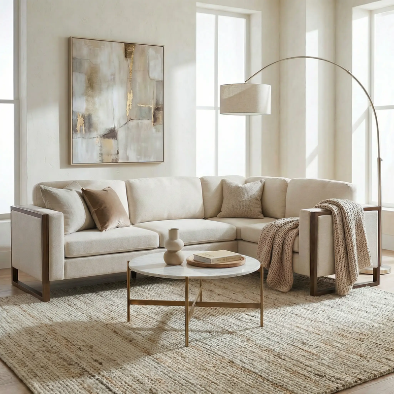 Otis 104 in. Square Arm 2-piece L Shaped Sectional Chenille Sofa by HouseOfZazla