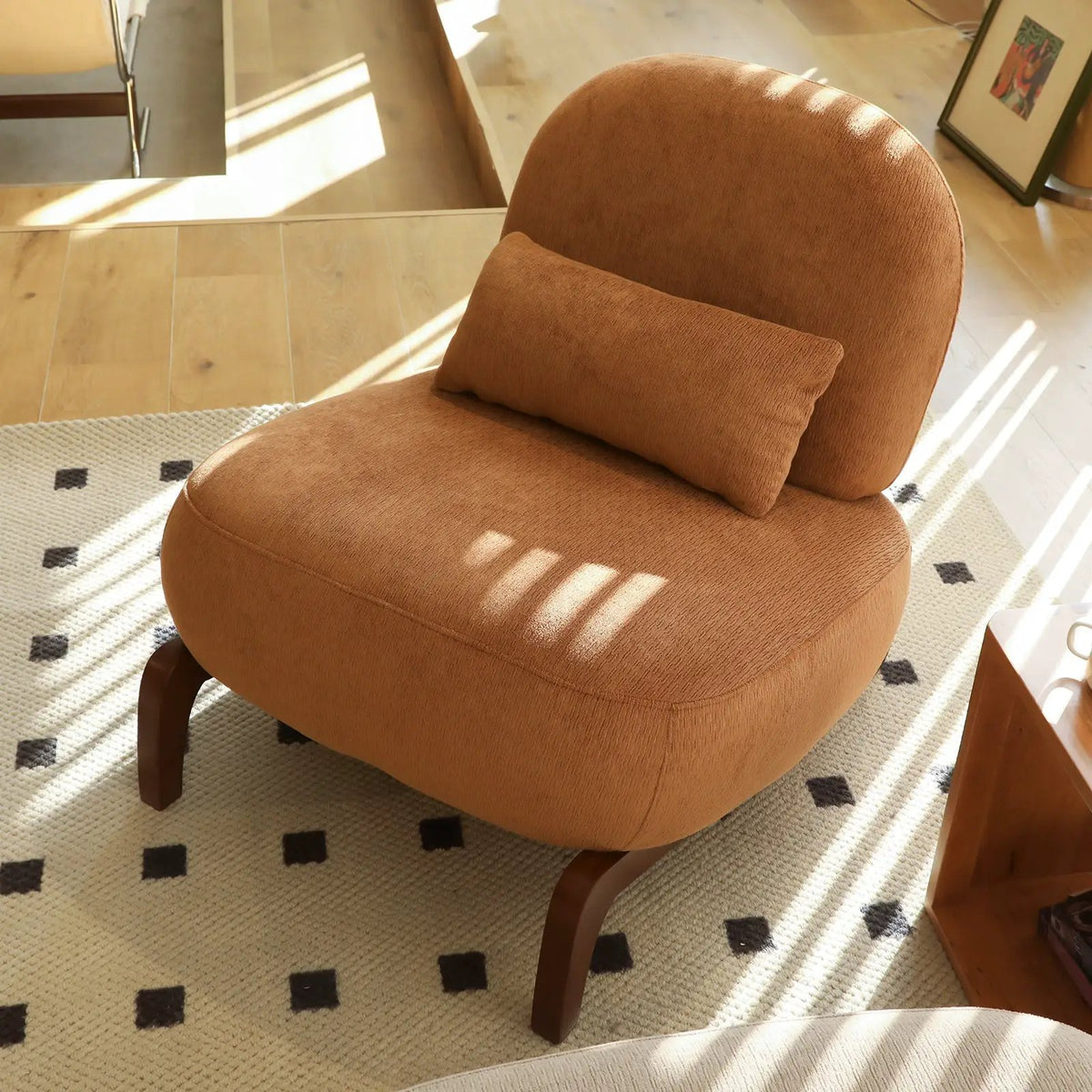 Cute Accent Chair with Solid Wood Legs by HouseOfZazla