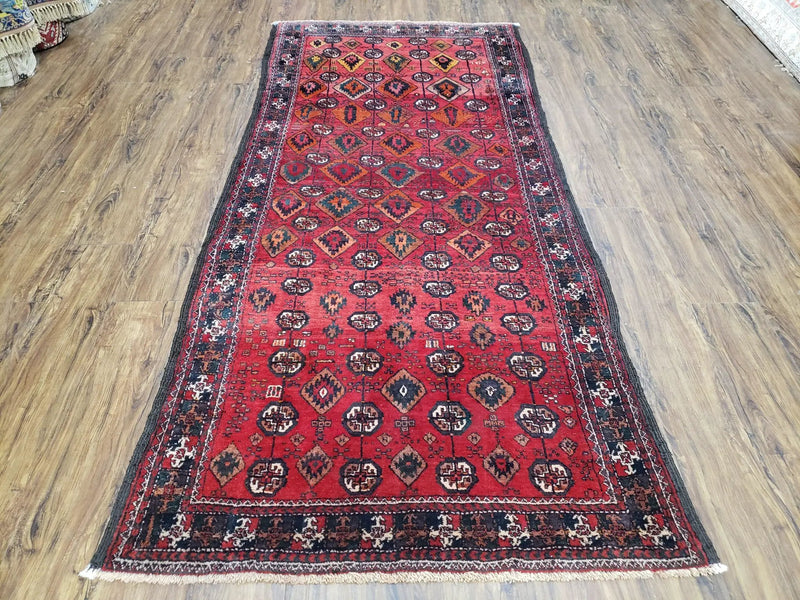 4 x 8 Handmade Baluch Afghan Turkoman Tribal Wool Rug Organic Dyes 8x4 Carpet by Jewel Rugs