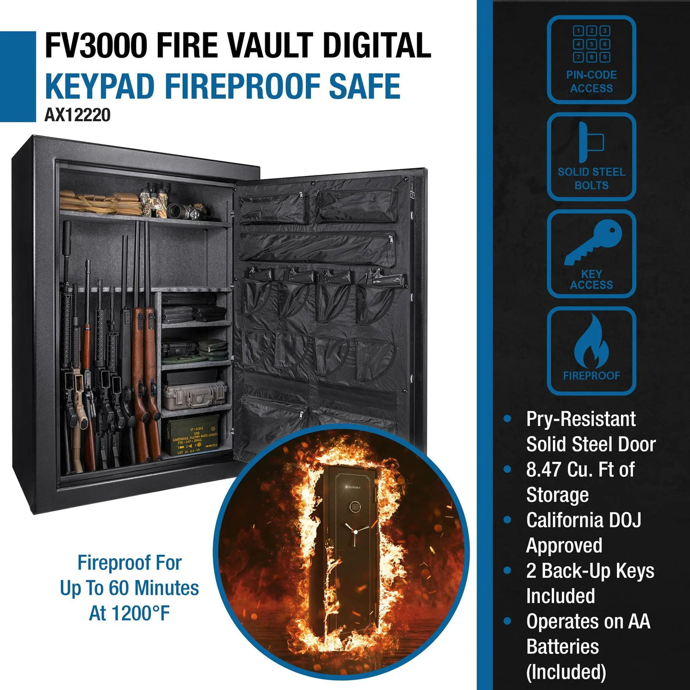 Tall Fireproof Protection Safe Vault by HouseOfZazla