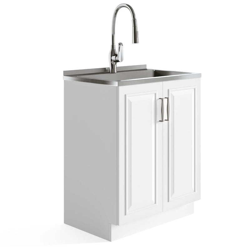 Darwin - Deluxe Laundry Cabinet With Pull-Out Faucet And Stainless Steel Sink by Unique Piece Furniture