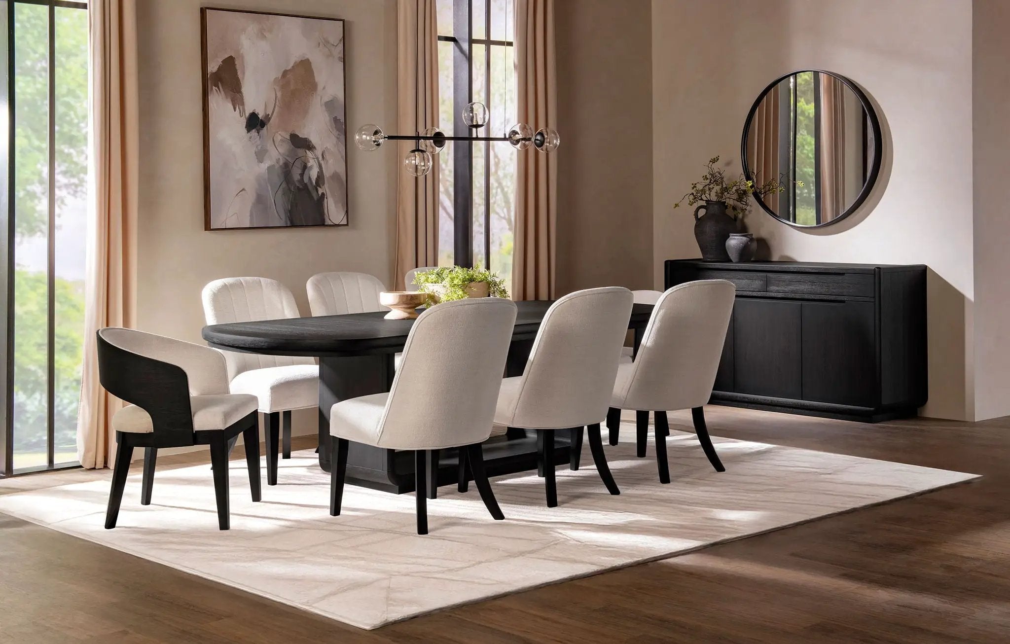 Leandro 9-piece Rectangular Dining Table Set Burnished Black by Unique Piece Furniture