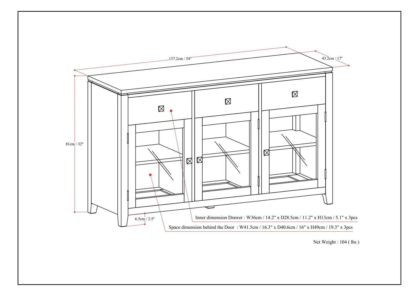 Cosmopolitan - Handcrafted Sideboard Buffet by Unique Piece Furniture