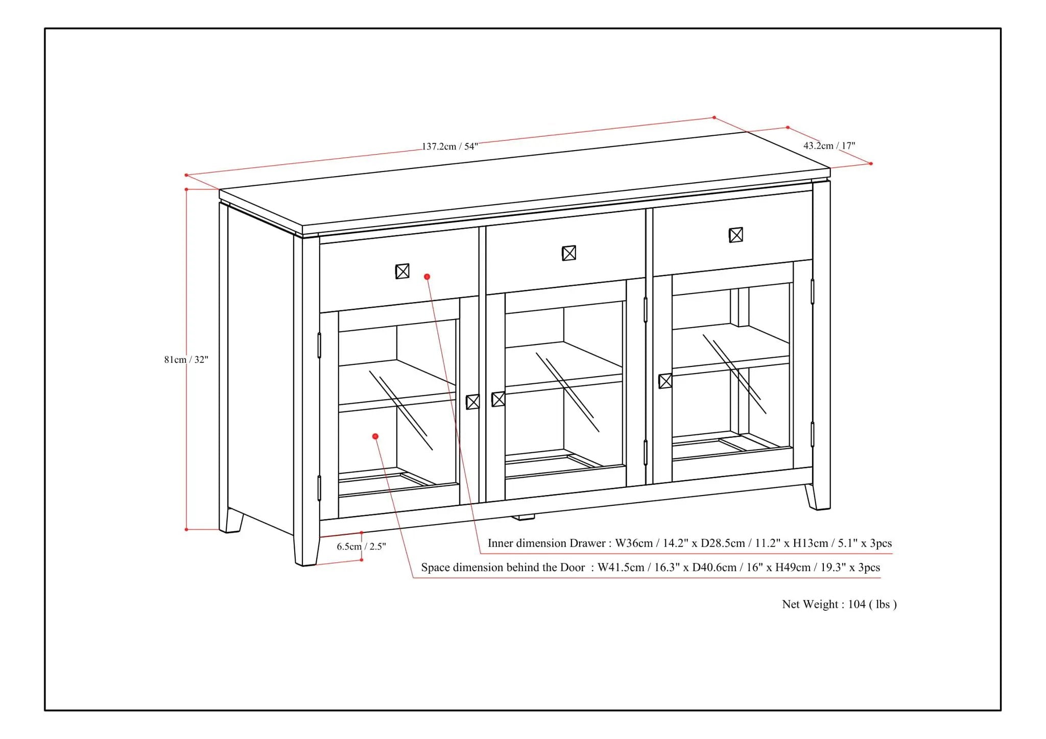 Cosmopolitan - Handcrafted Sideboard Buffet by Unique Piece Furniture
