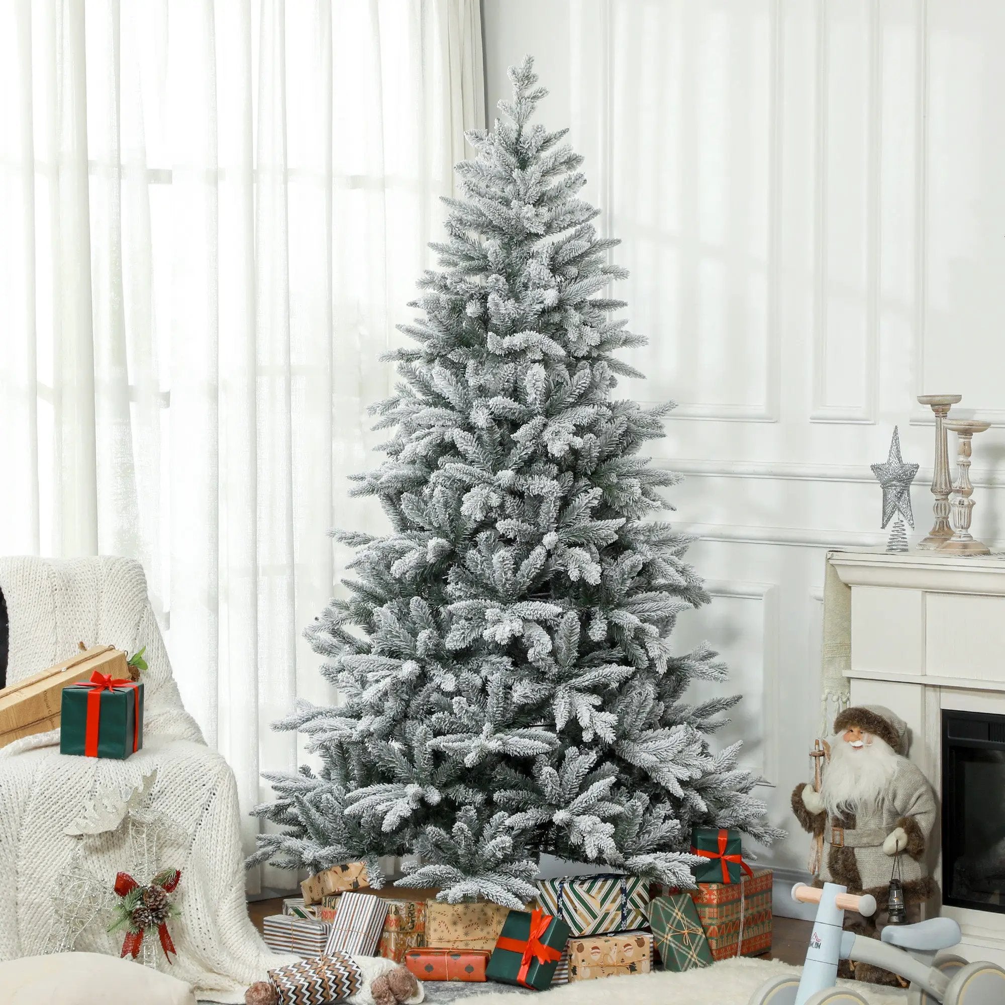 HOMCOM 7ft Snow Flocked Artificial Christmas Tree by HouseOfZazla