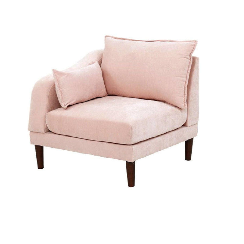 Modular L-Sectional Set With Ottomans - Pink by HouseOfZazla