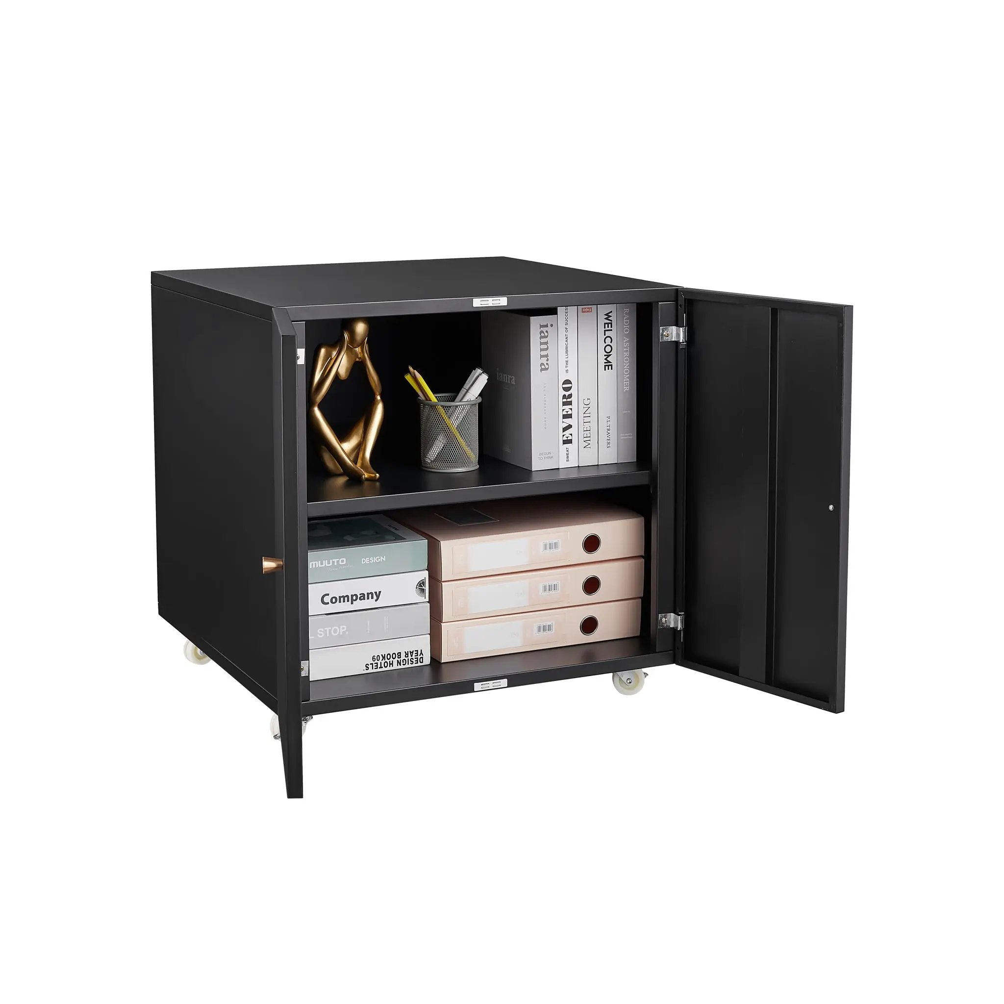 Office Furniture Copier Cabinet 2 Door Steel Copier Stand Mobile Pedestal File Printer Stand by HouseOfZazla
