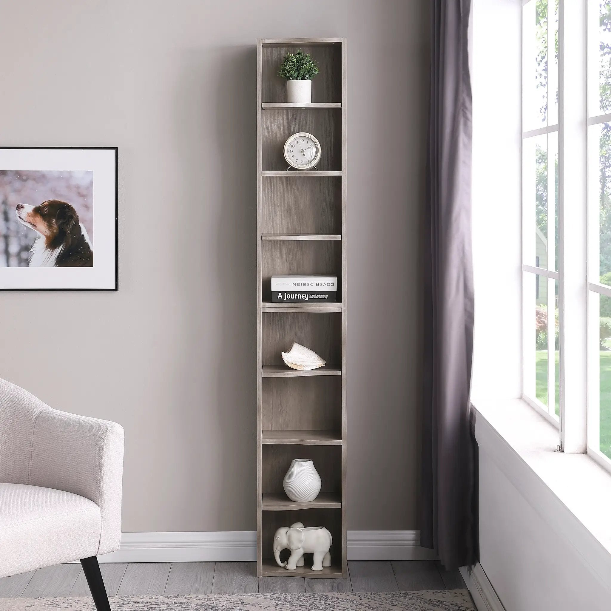 8-Layer Adjustable Shelf Ultra-Thin Bookshelf by HouseOfZazla