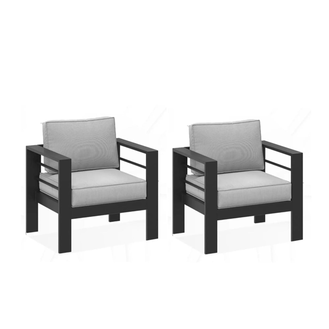 Modern All-Weather Patio Armchairs With Thick Cushions (Set of 2) by HouseOfZazla
