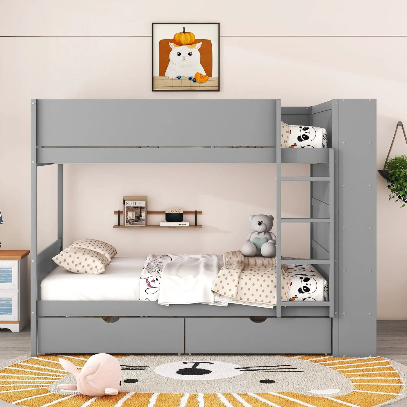 Bunk Bed With 2 Drawers And Multi Layer Cabinet by Unique Piece Furniture