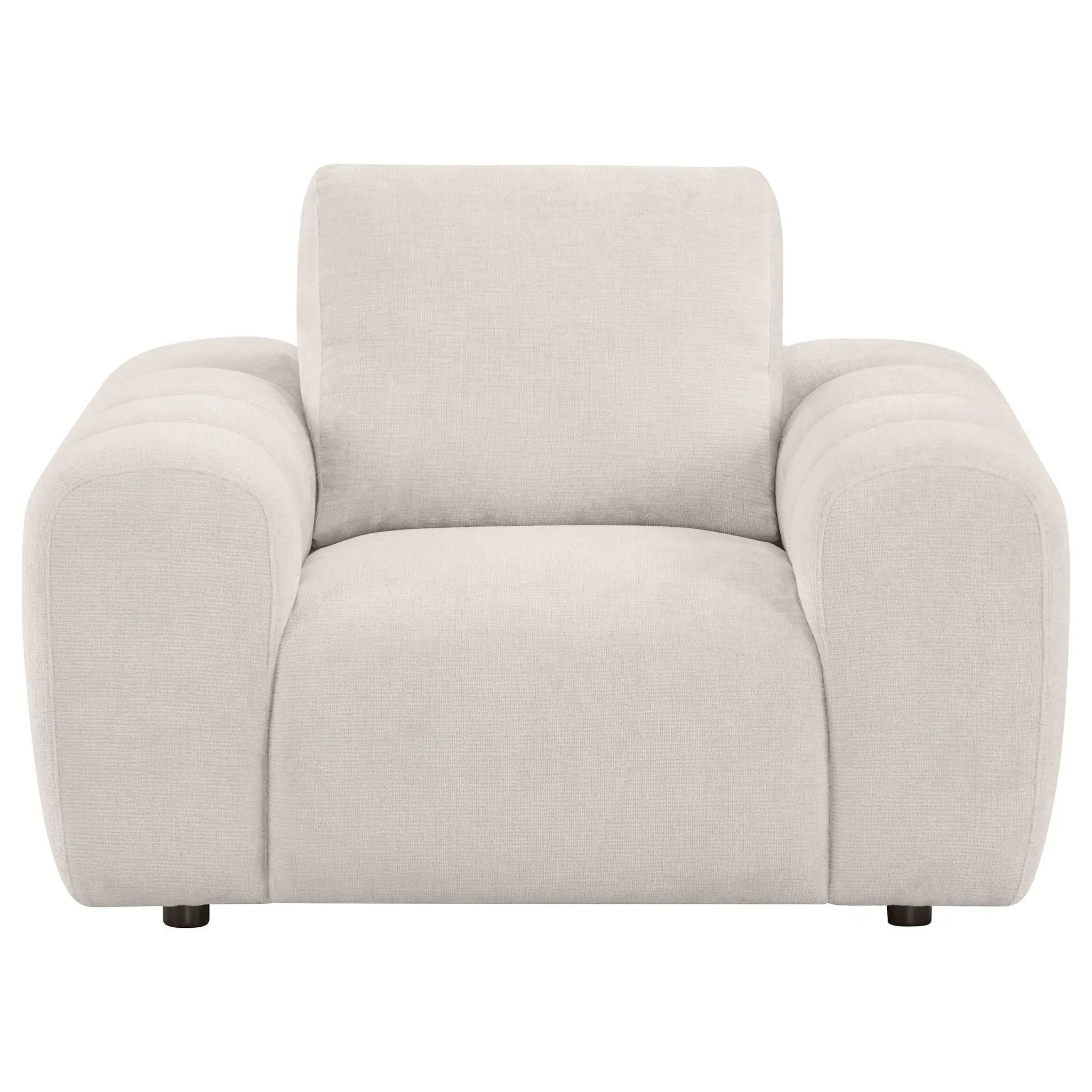 Burnett Chenille Upholstered Accent Chair Ivory by Unique Piece Furniture