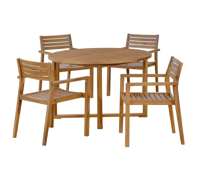 U_STYLE 5-Piece Outdoor Dining Set with Acacia Wood Chairs by HouseOfZazla