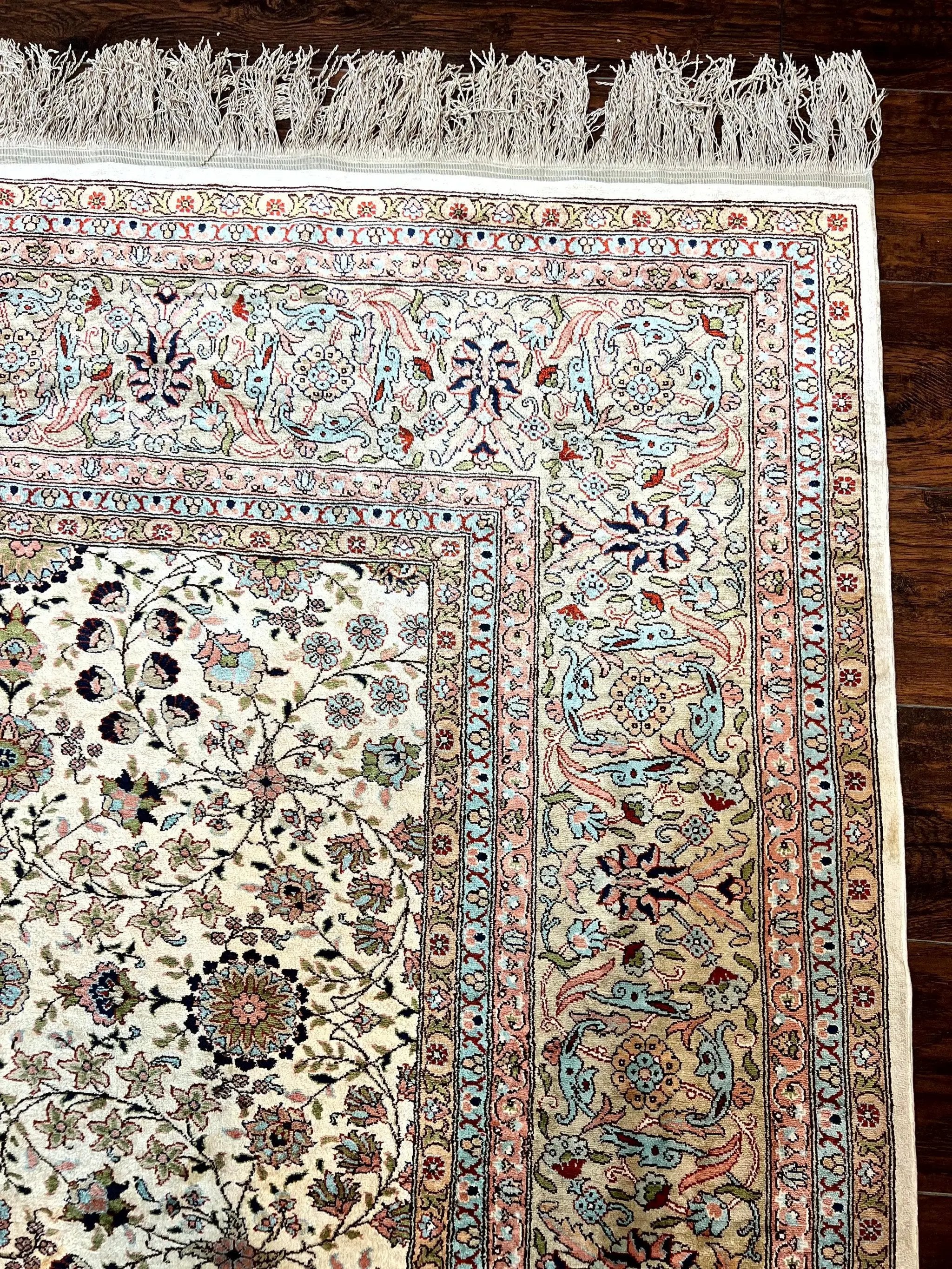 Wonderful Turkish Silk Rug 8x12, Handmade, Fine 320 KPSI by Jewel Rugs