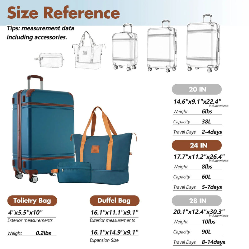 Hardshell 3-Piece Luggage Set with TSA Lock and Spinner Wheels by HouseOfZazla