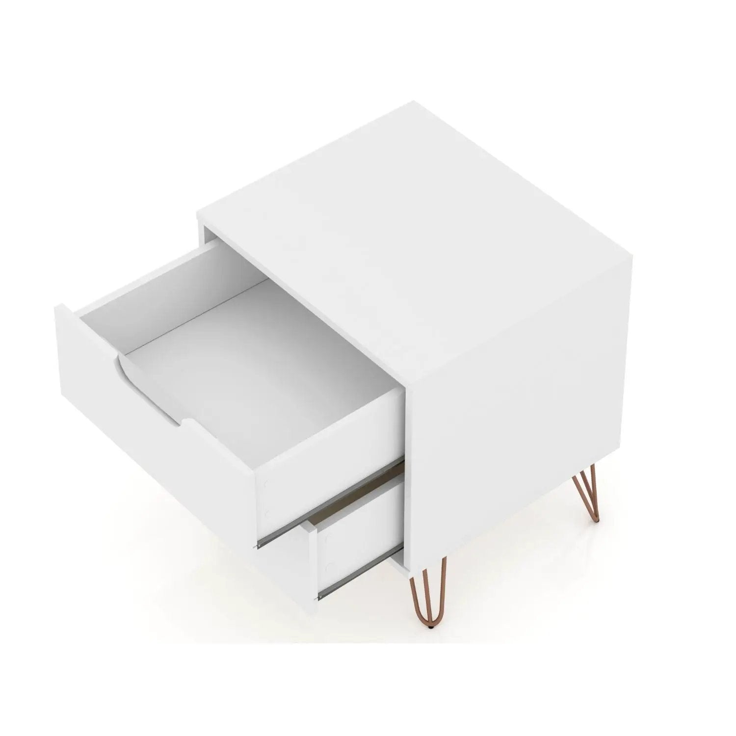 Rockefeller - Nightstand With 2 Drawers - White by HouseOfZazla