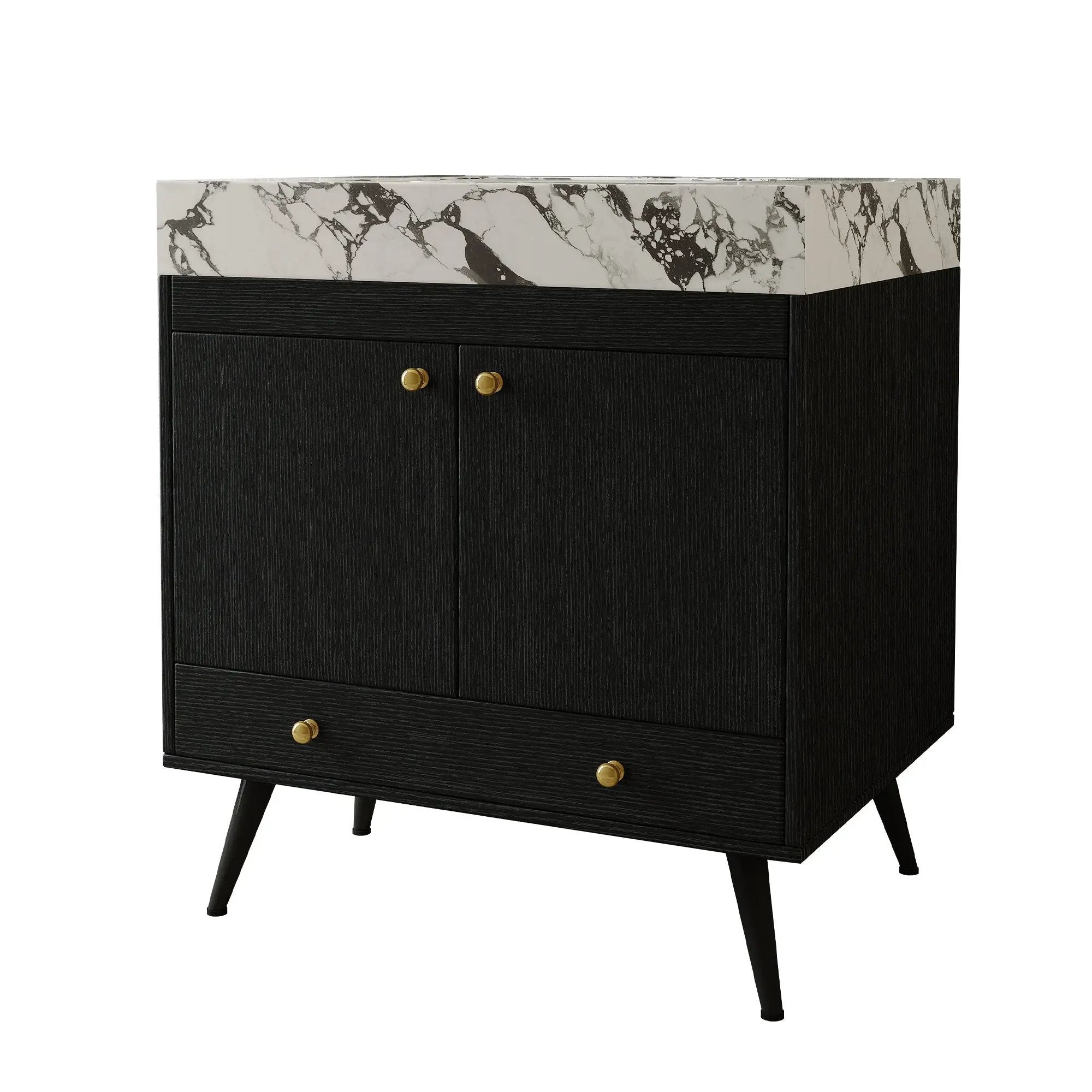 Contemporary Free-standing Bathroom Vanity with Faux Marble Top by HouseOfZazla