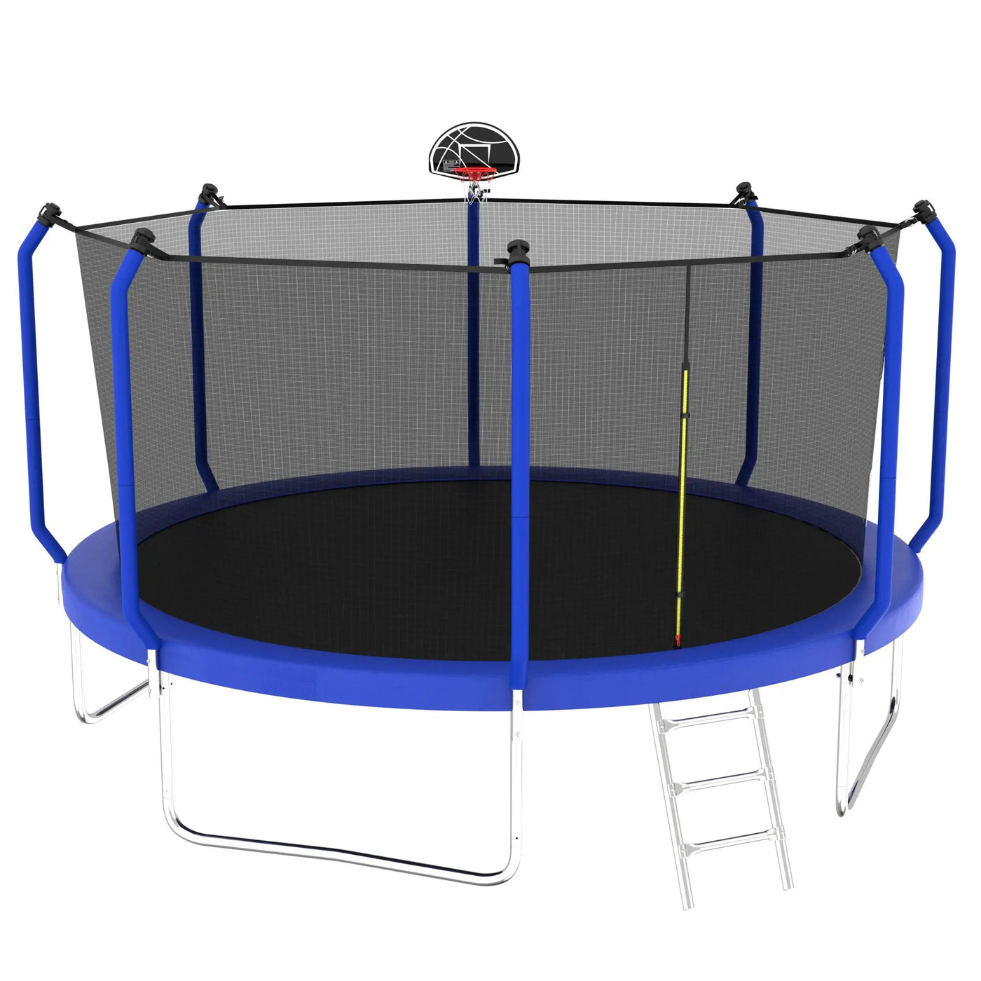 Trampoline With Basketball Hoop, Astm Approved Reinforced Type Outdoor Trampoline With Enclosure Net by HouseOfZazla