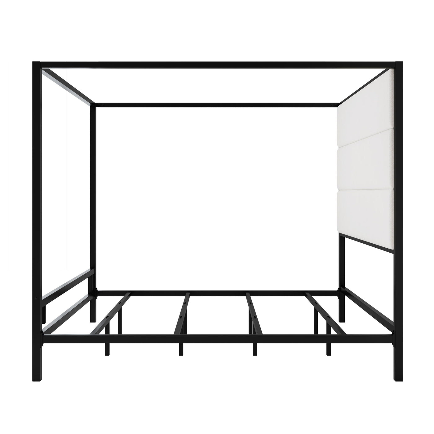 Canopy Bed With Tall Upholstered Headboard, 4 Poster Frame by HouseOfZazla