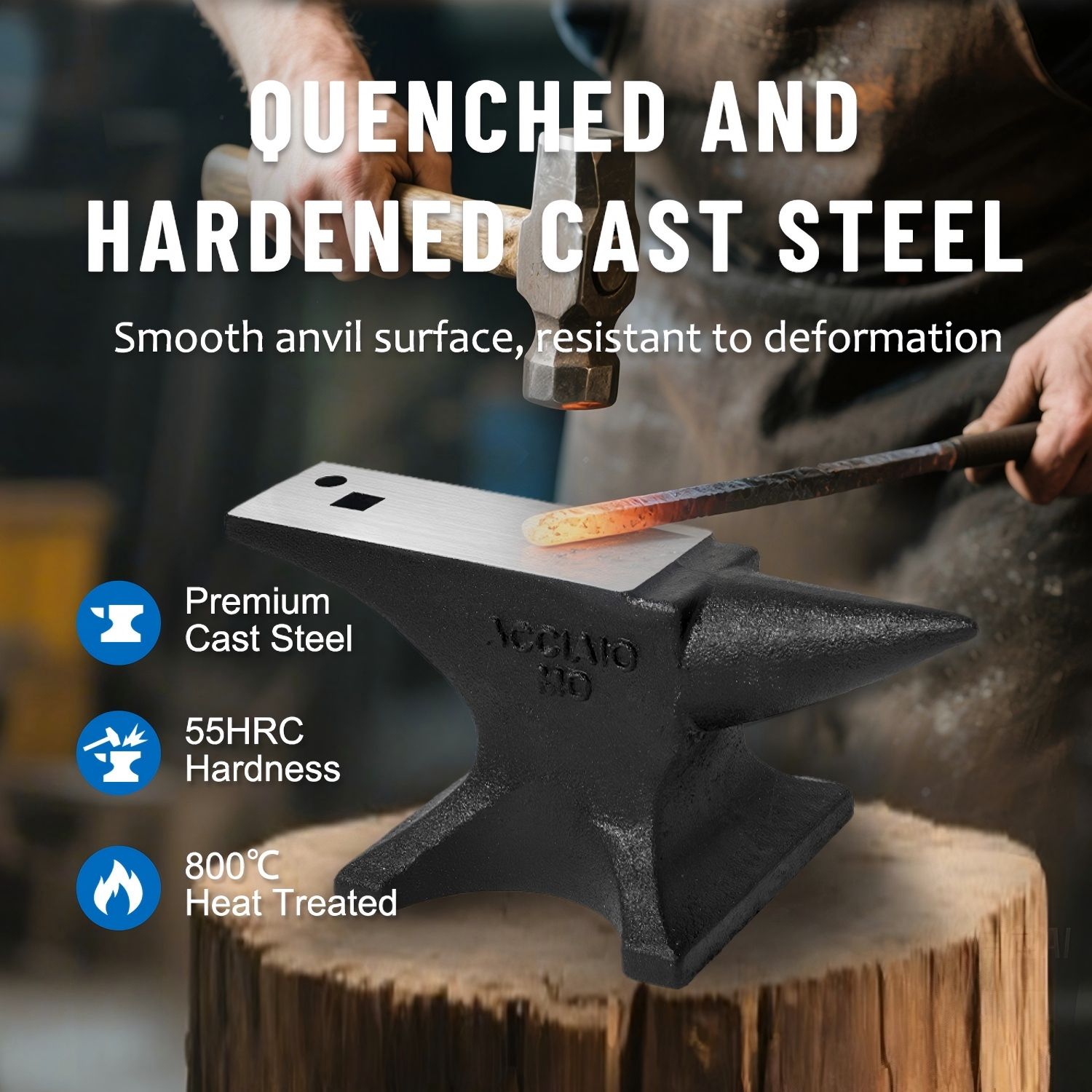110 Lbs Single Horn Anvil Blacksmith - Black by HouseOfZazla