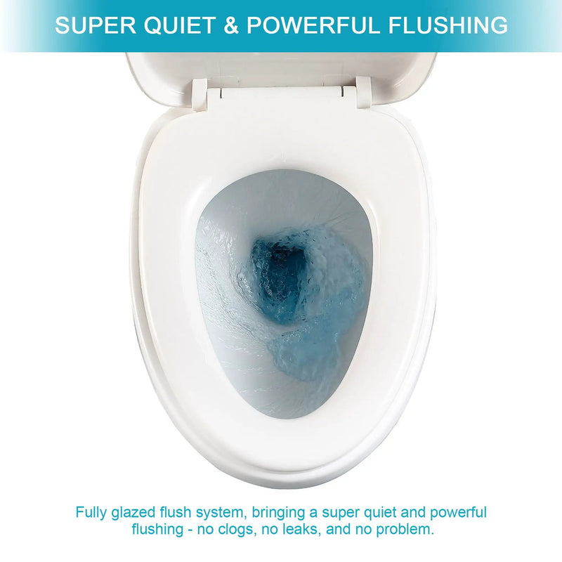 1 Piece Toilet With Dual Flush And Soft Closing Seat - White by HouseOfZazla