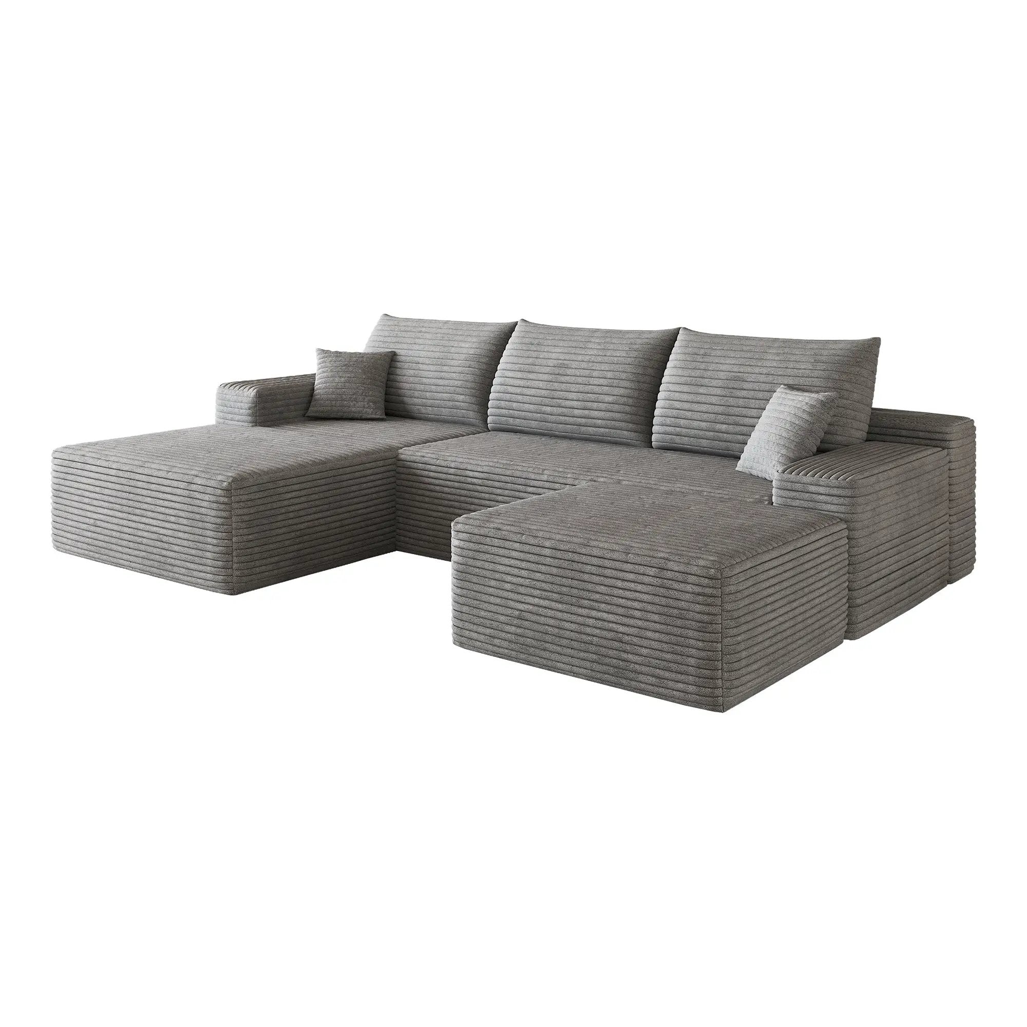 107" Cloud Sectional Sofa with 1 Ottoman by HouseOfZazla