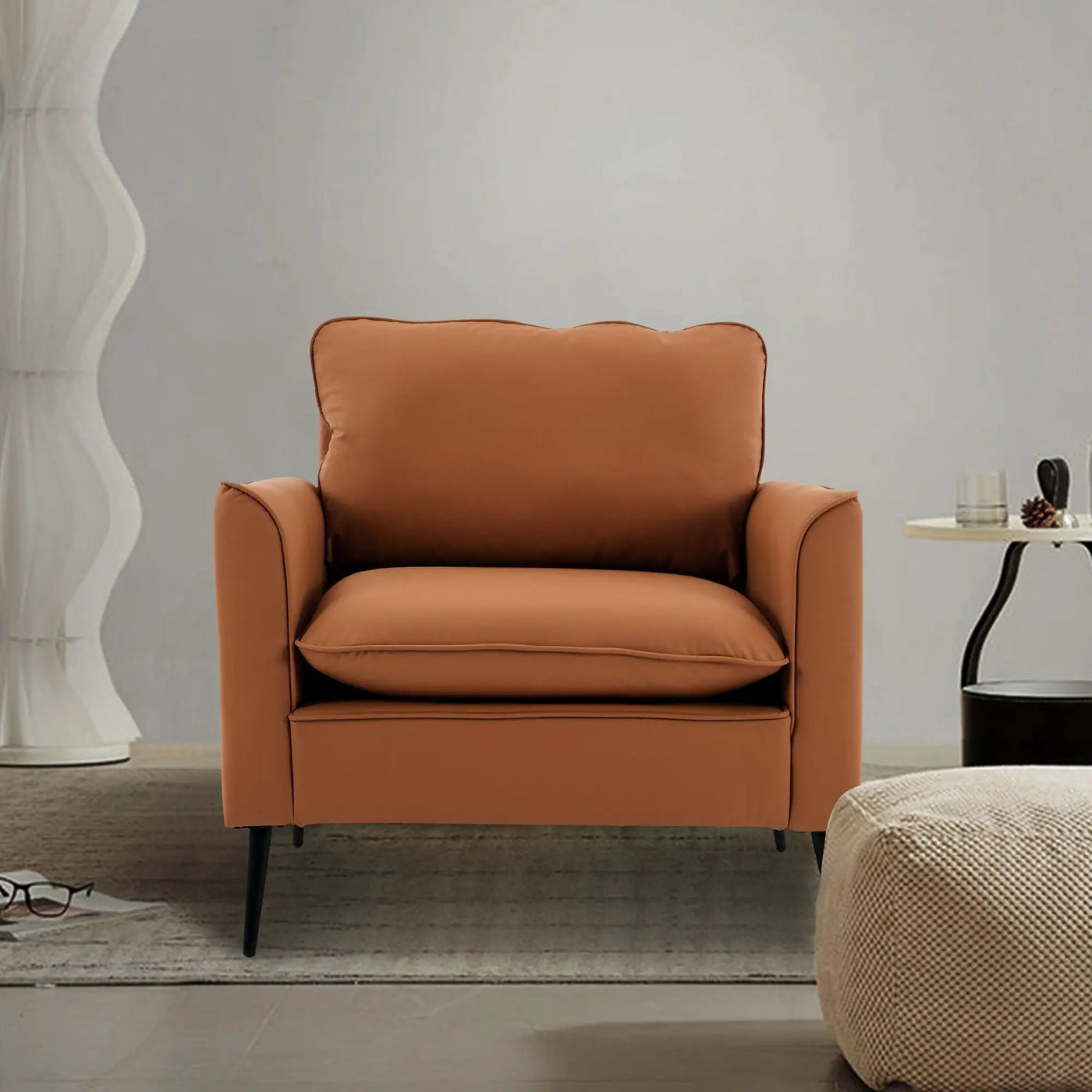 Nordic Retro Light Luxury Upholstered Sofa Chair by HouseOfZazla