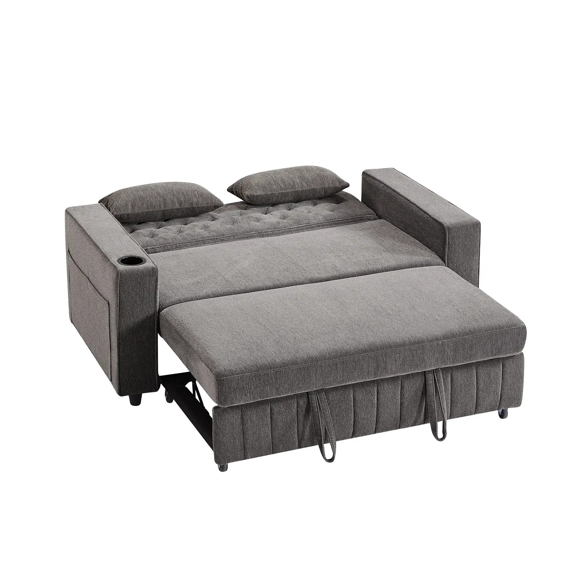 Pull-Out Sofa Bed Convertible Couch With Adjustable Backrest For Living Room by HouseOfZazla