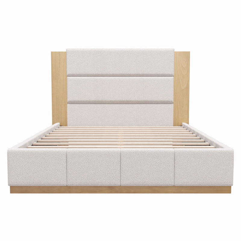 Modern Upholstered Platform Bed With Extended Headboard by HouseOfZazla